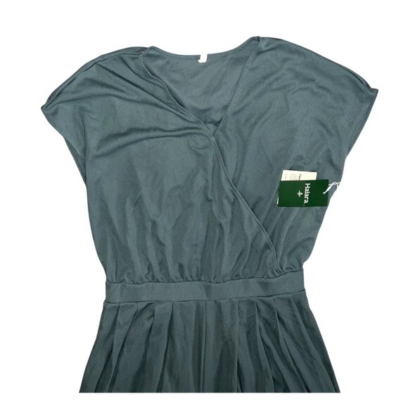 Halara V Neck Short Sleeve Side Pocket Wide Leg Waffle Casual Jumpsuit Sz Large - Picture 4 of 13